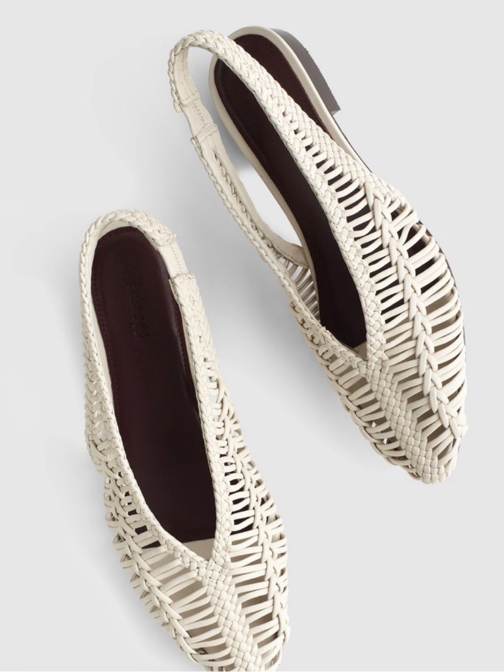 Madewell Harper Woven Slingback Flats in Cream NZ708